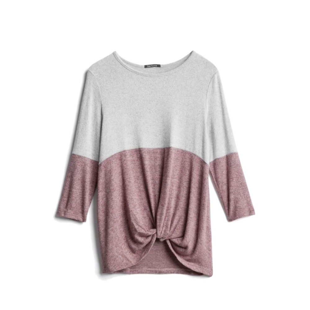 StitchFix Pink Clover Denver Front Twist Brush Knit Top